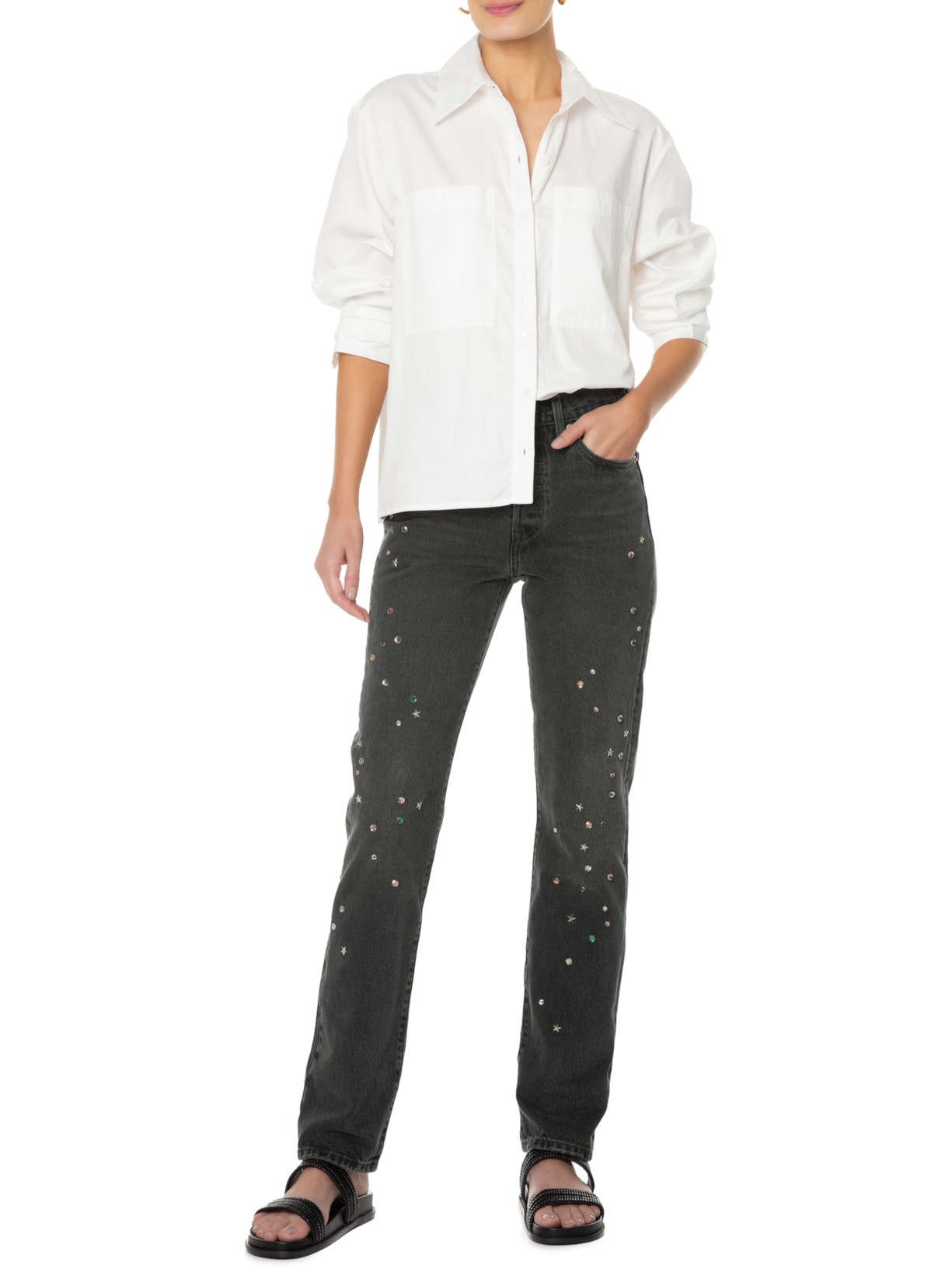 Calça Feminina 501® Sarja For Women Preto Levi's