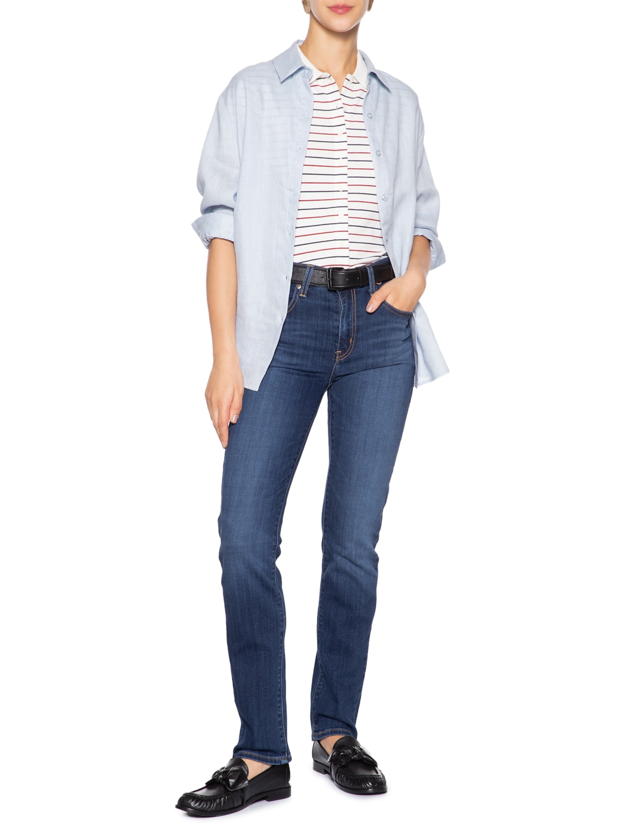 Calça Feminina 724 High Rise Straight Azul Levi's