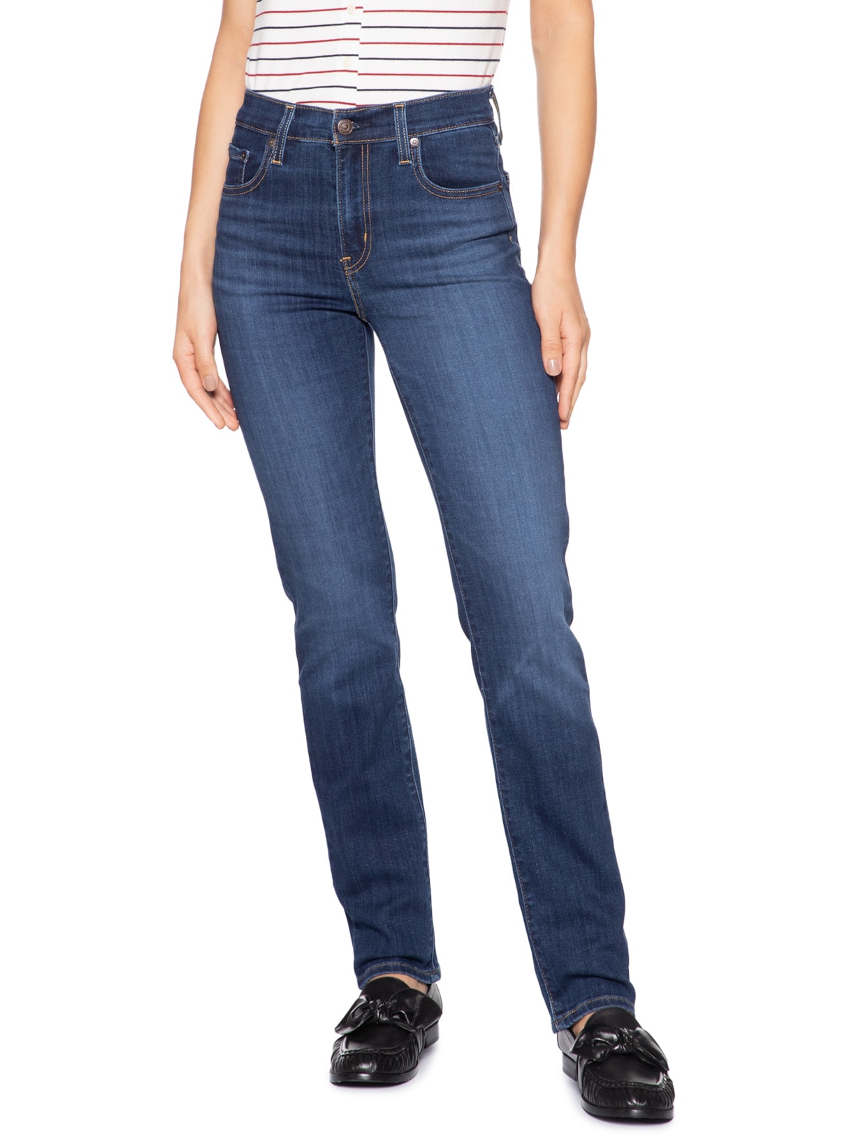 Calça Feminina 724 High Rise Straight Azul Levi's