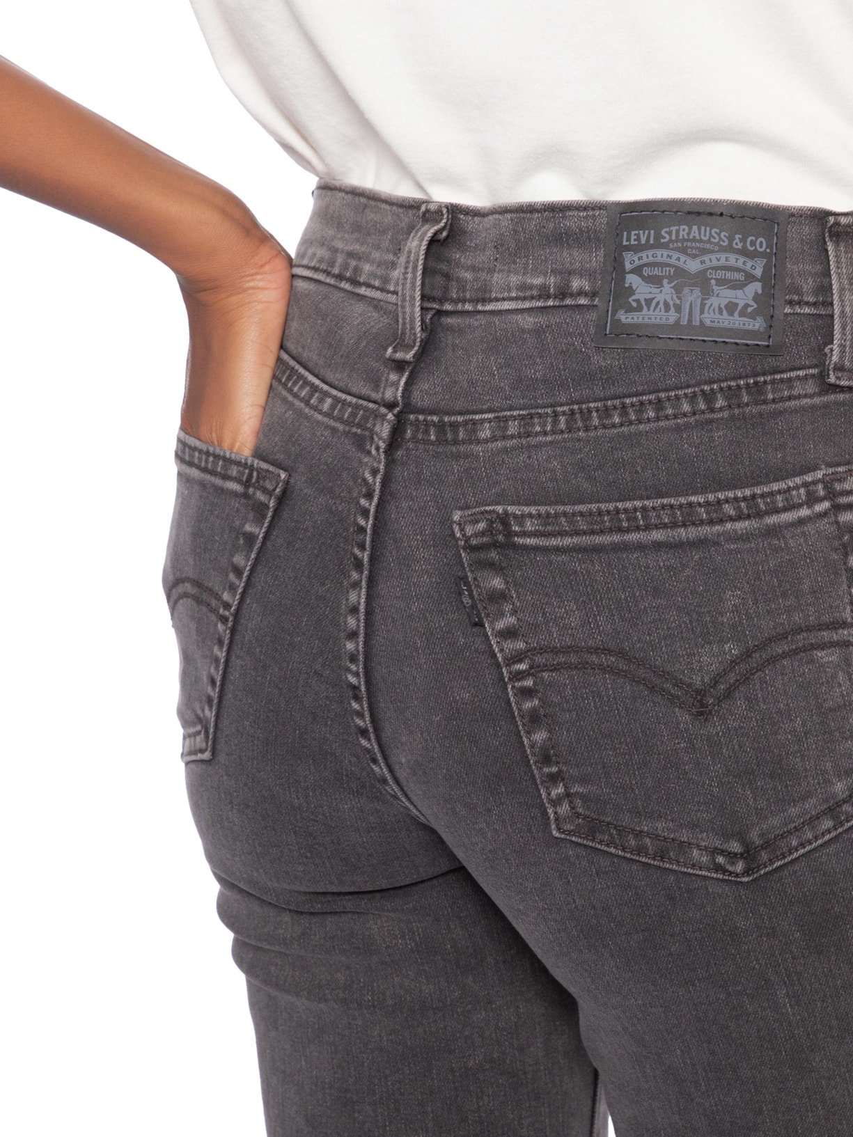 Calça Feminina 724 High Rise Straight Cinza Levi's