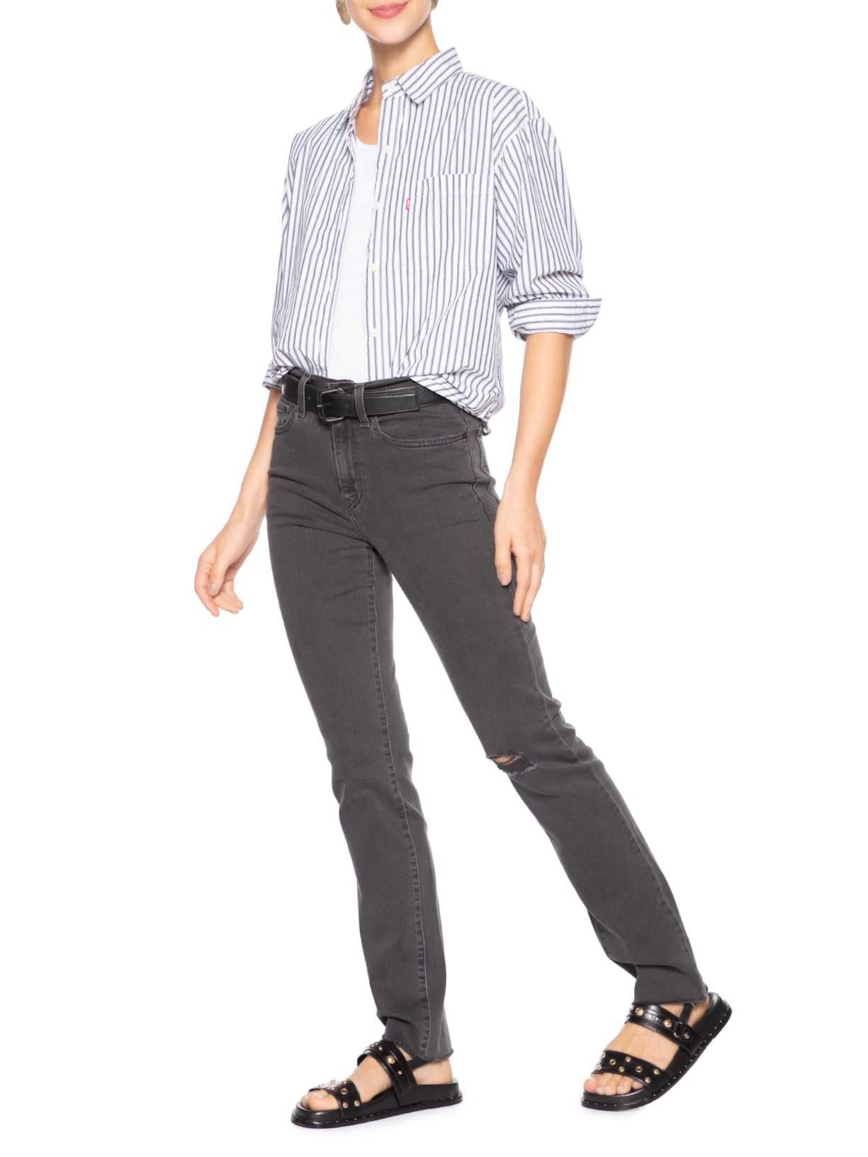 Calça Feminina 724 High Rise Straight Preto Levi's