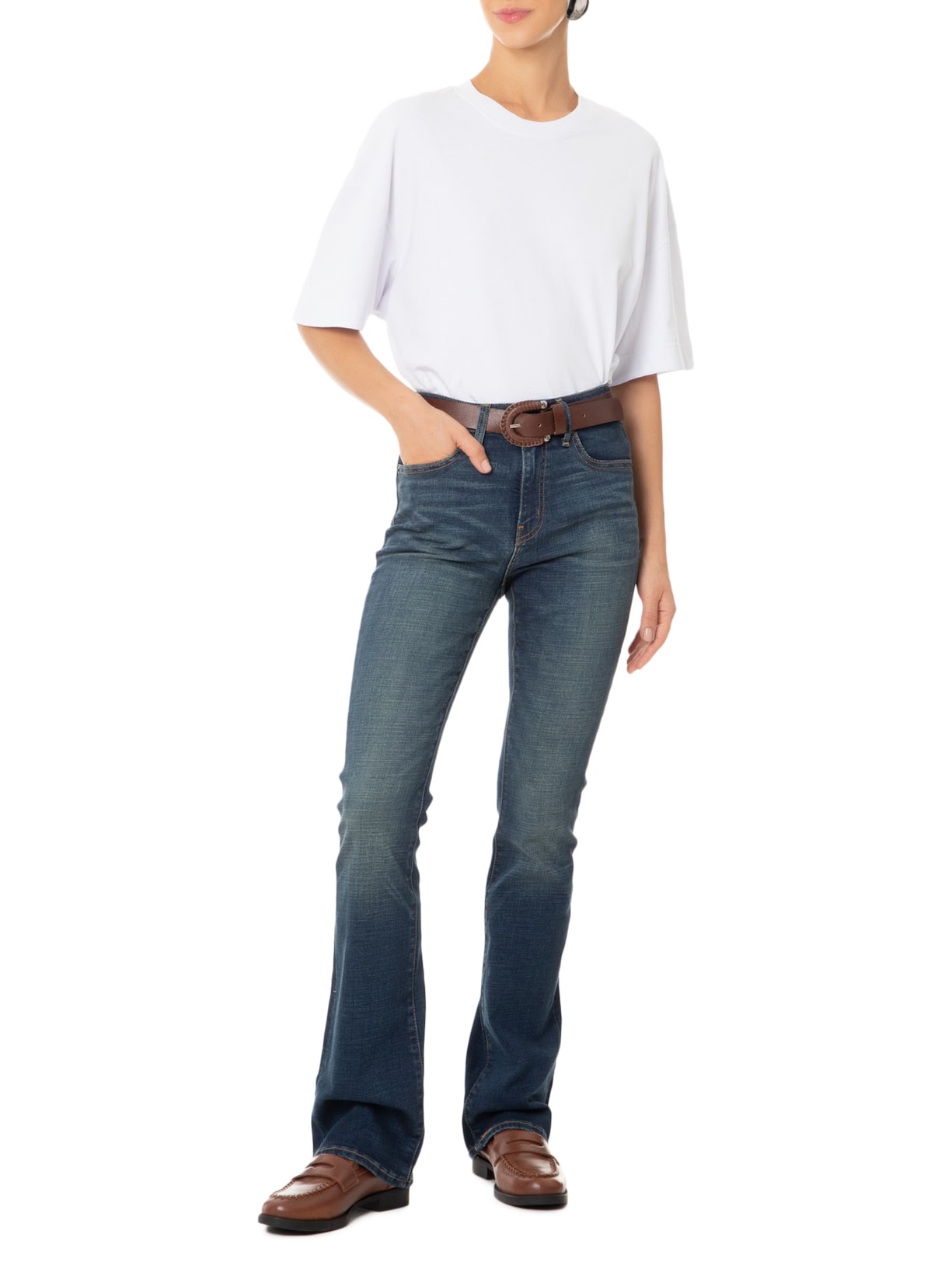Calça Feminina 725 High Rise Bootcut Azul Levi's