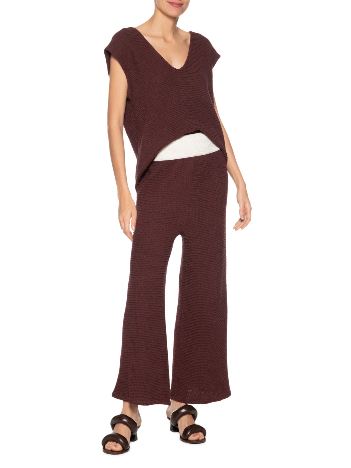 Calça Feminina Abstrato Marrom A.niemeyer