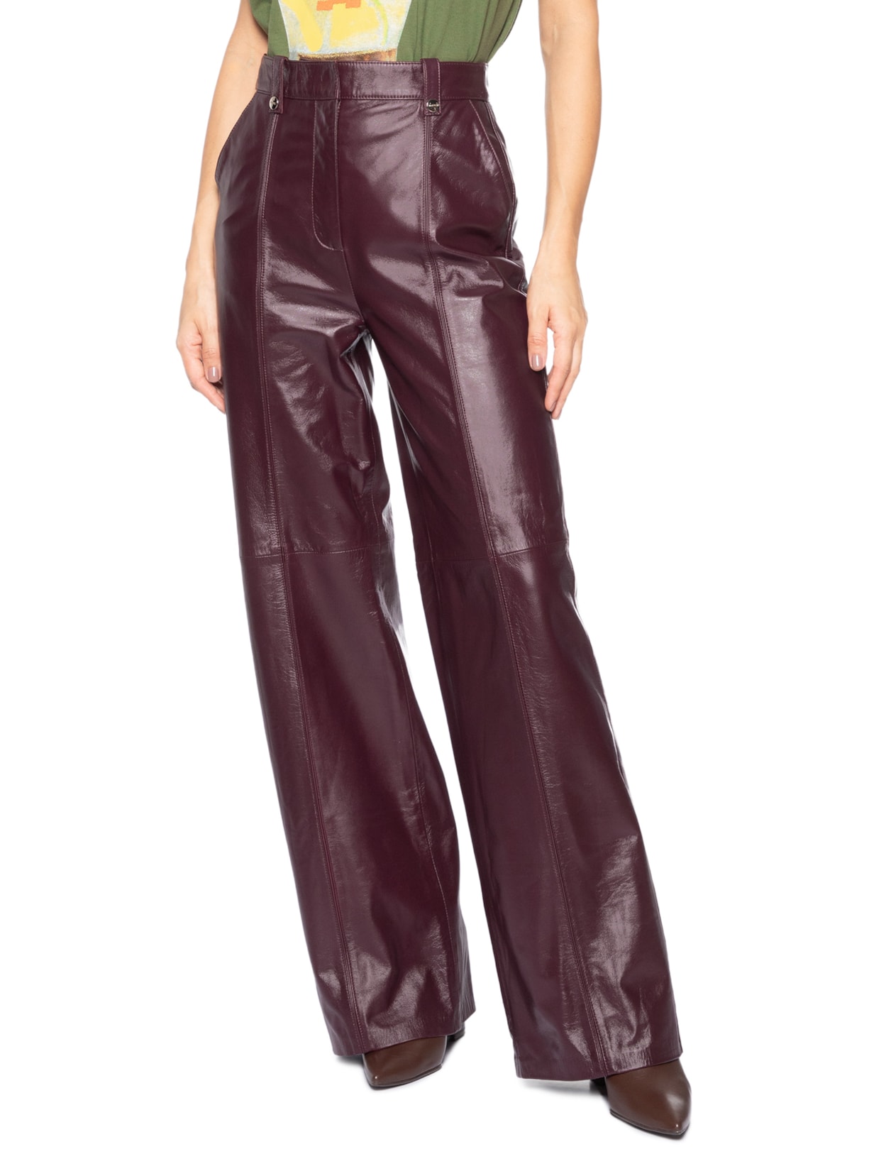 Calça Feminina Adelia Couro Vermelho Misci