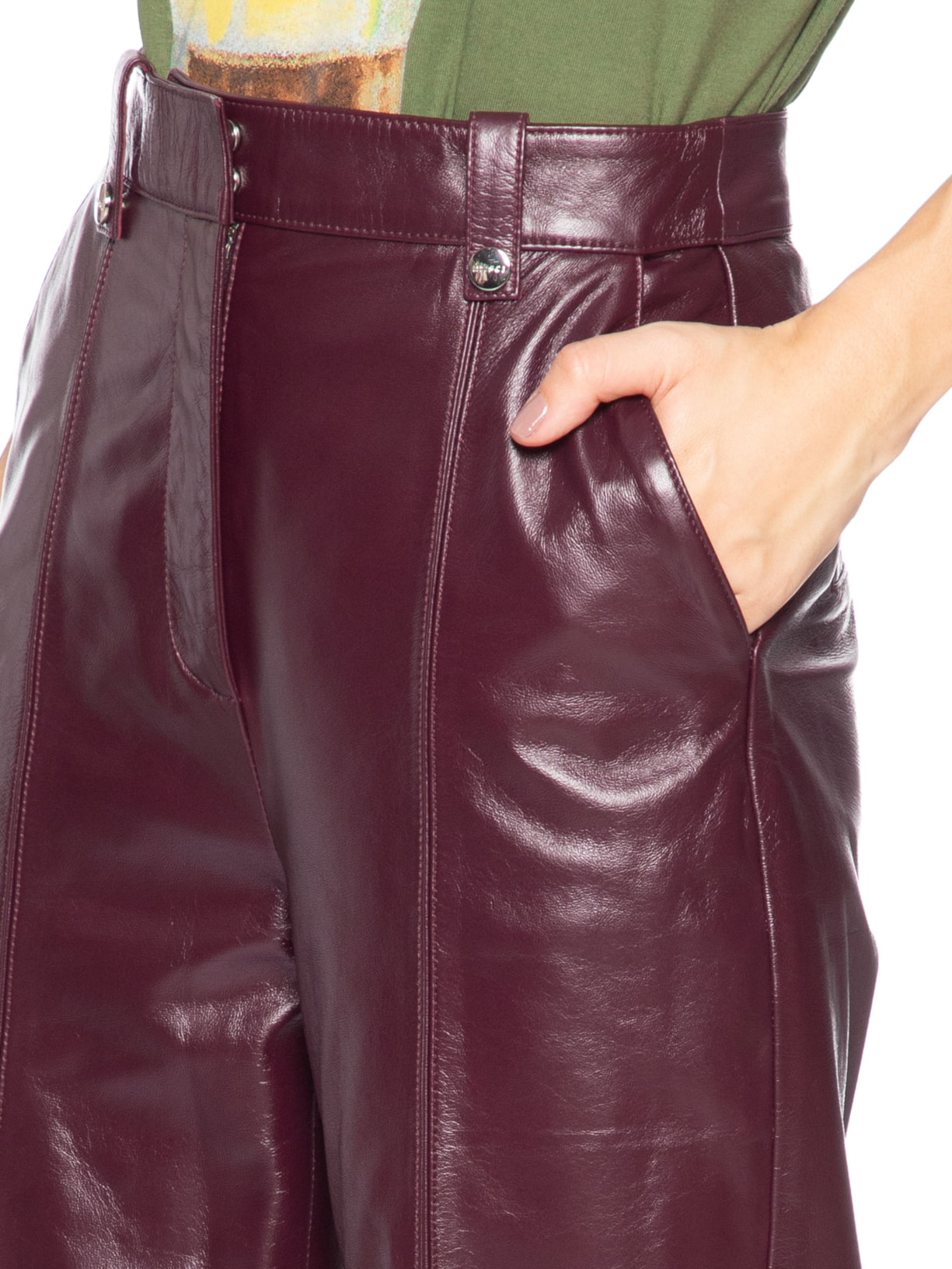Calça Feminina Adelia Couro Vermelho Misci
