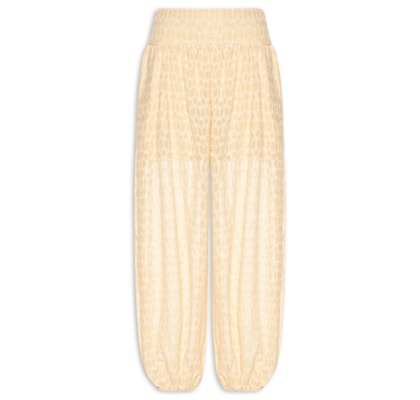 Calça Feminina Aladim Bordada Coqueirinho - Amarelo