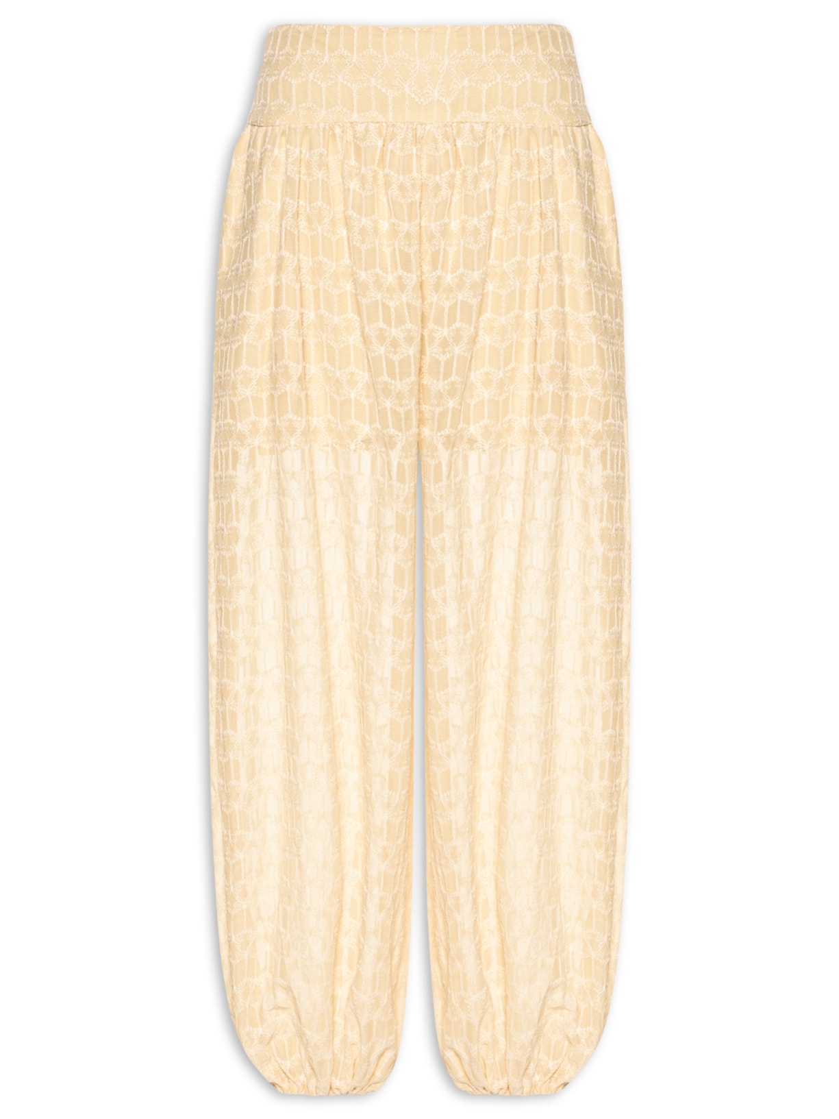 Calça Feminina Aladim Bordada Coqueirinho - Amarelo