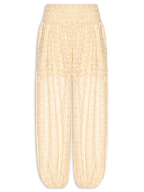 Calça Feminina Aladim Bordada Coqueirinho - Amarelo