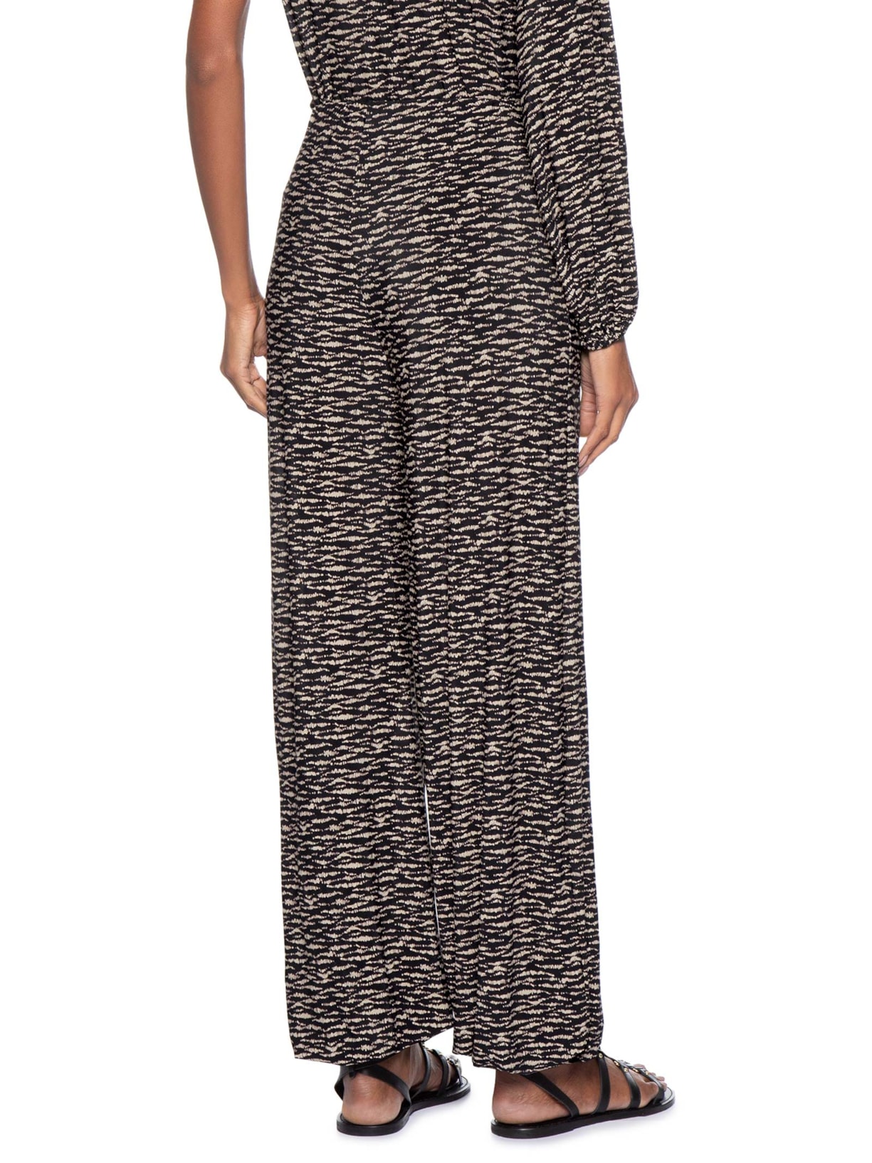 Calça Feminina Aladim Estampa Trace Preto Maria Filó