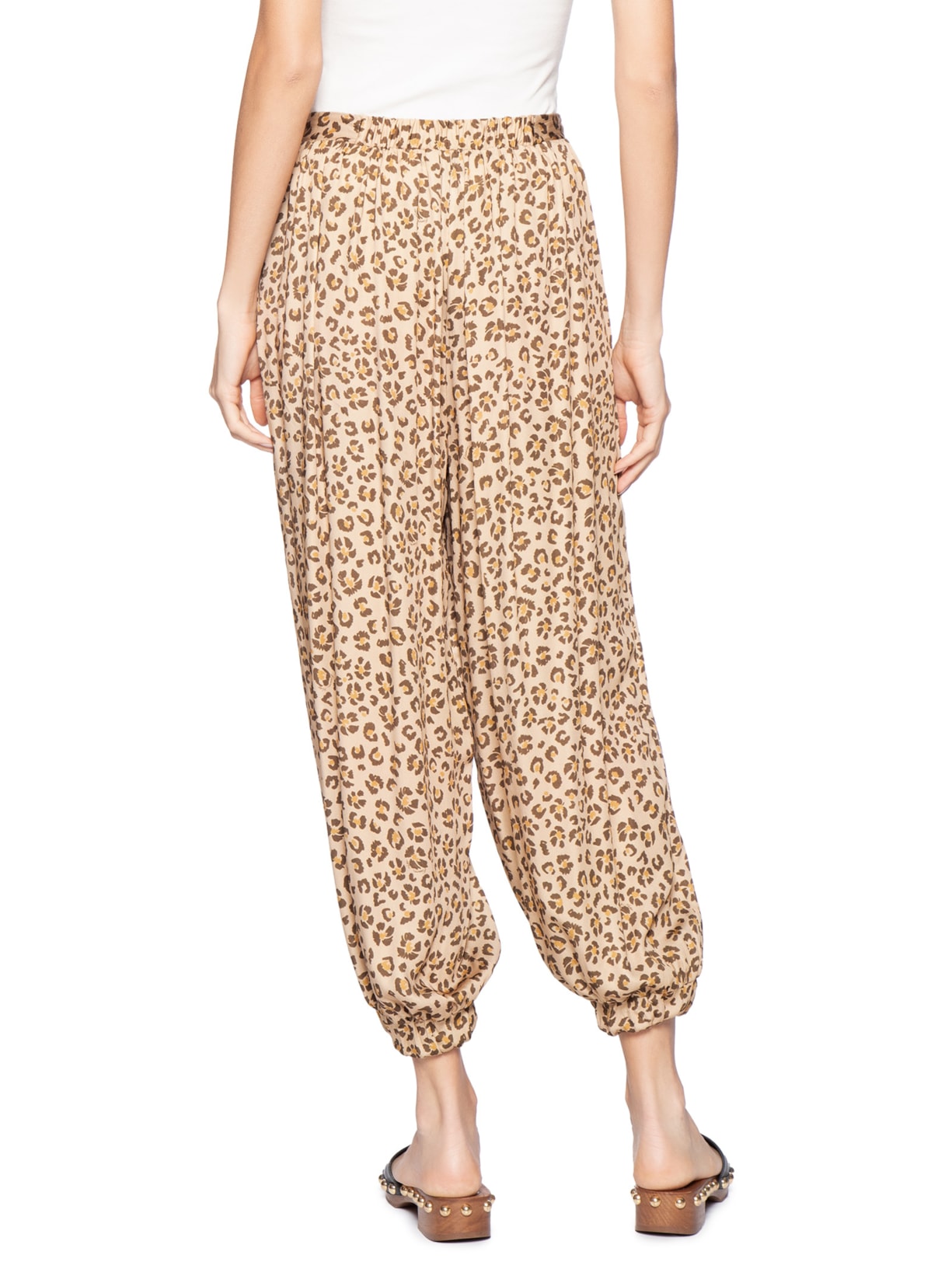 Calça Feminina Aladim Onça Floral Marrom Farm