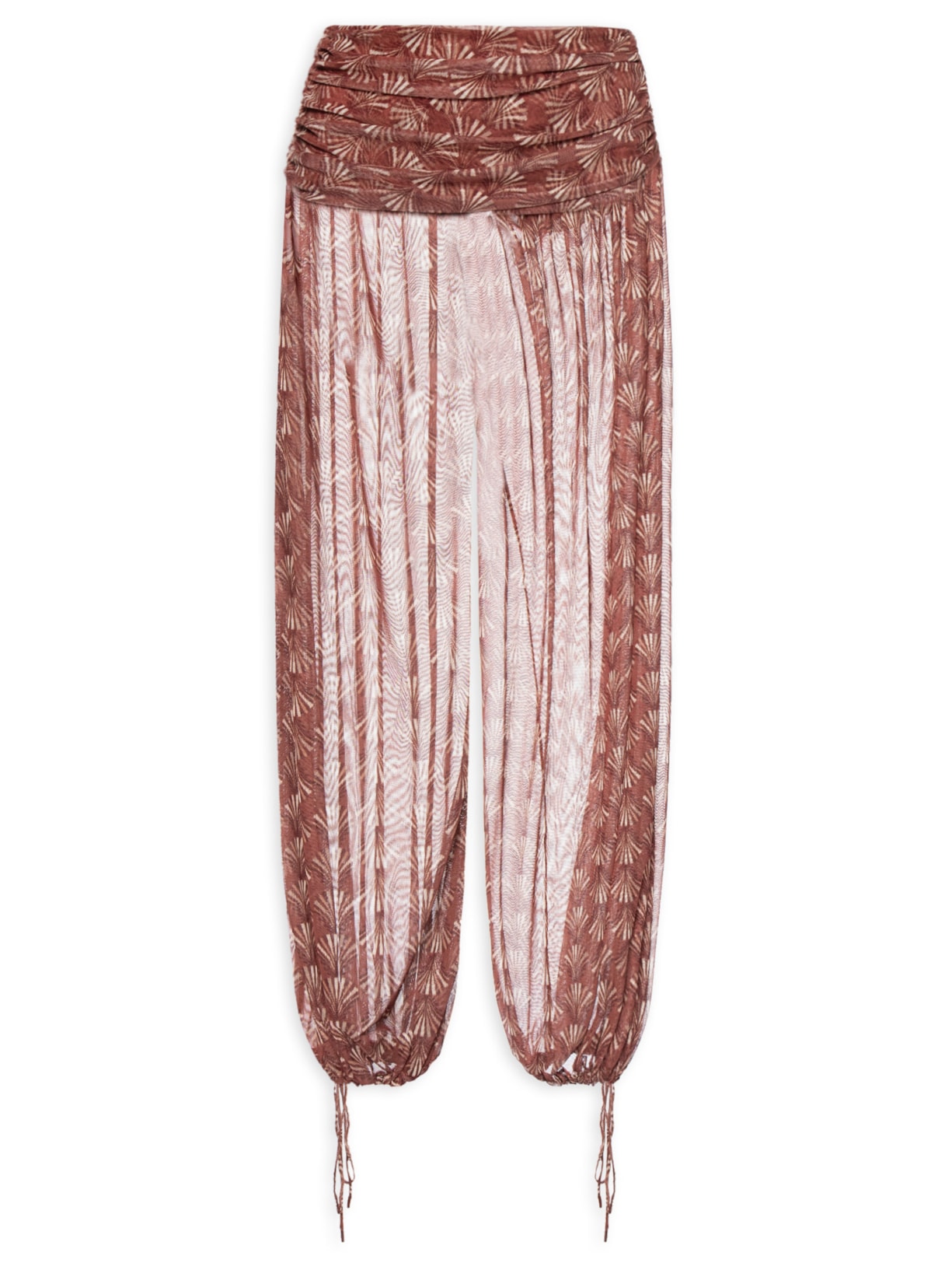Calça Feminina Aladim Pantalona Estampa Conchário Vermelho Dress To