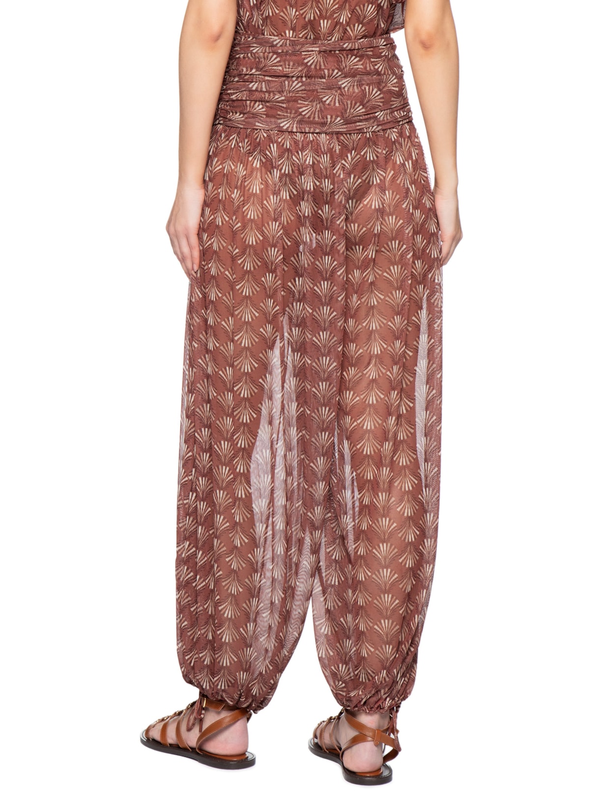 Calça Feminina Aladim Pantalona Estampa Conchário Vermelho Dress To