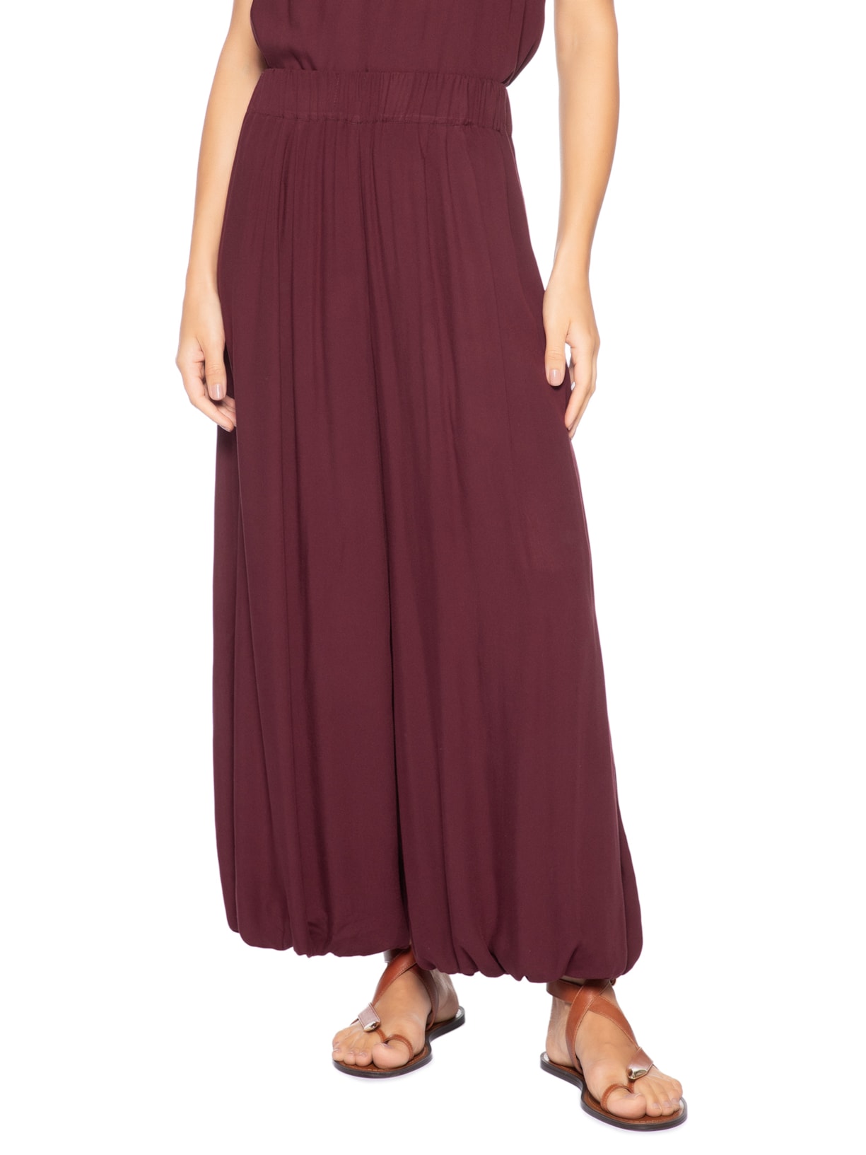 Calça Feminina Aladim Recorte Marrom Dress To