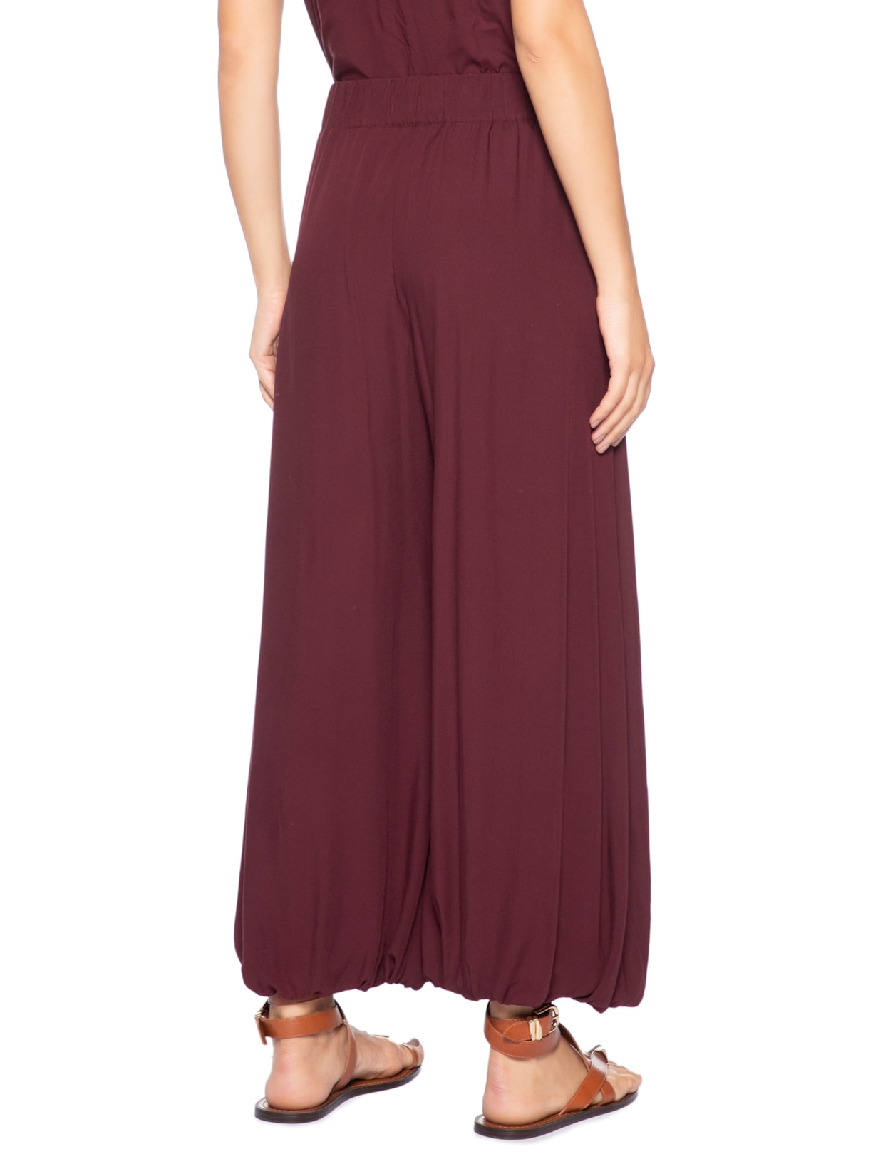 Calça Feminina Aladim Recorte Marrom Dress To