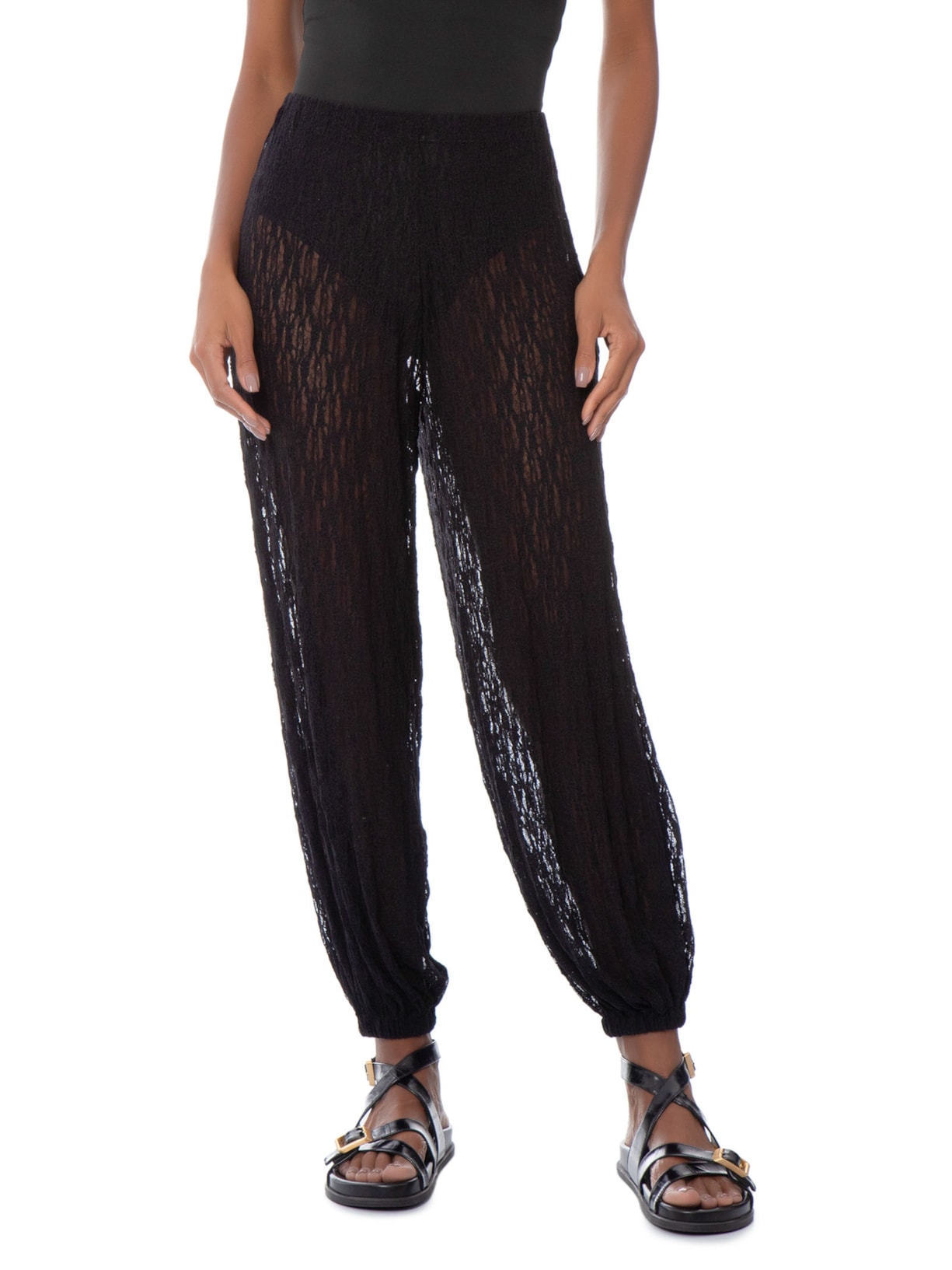 Calça Feminina Aladim Renda Preto Maria Filó