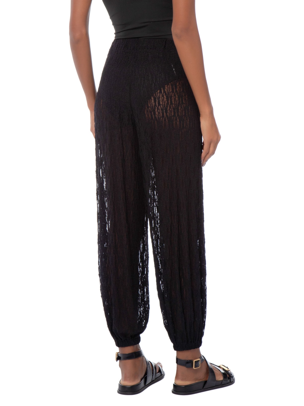 Calça Feminina Aladim Renda Preto Maria Filó