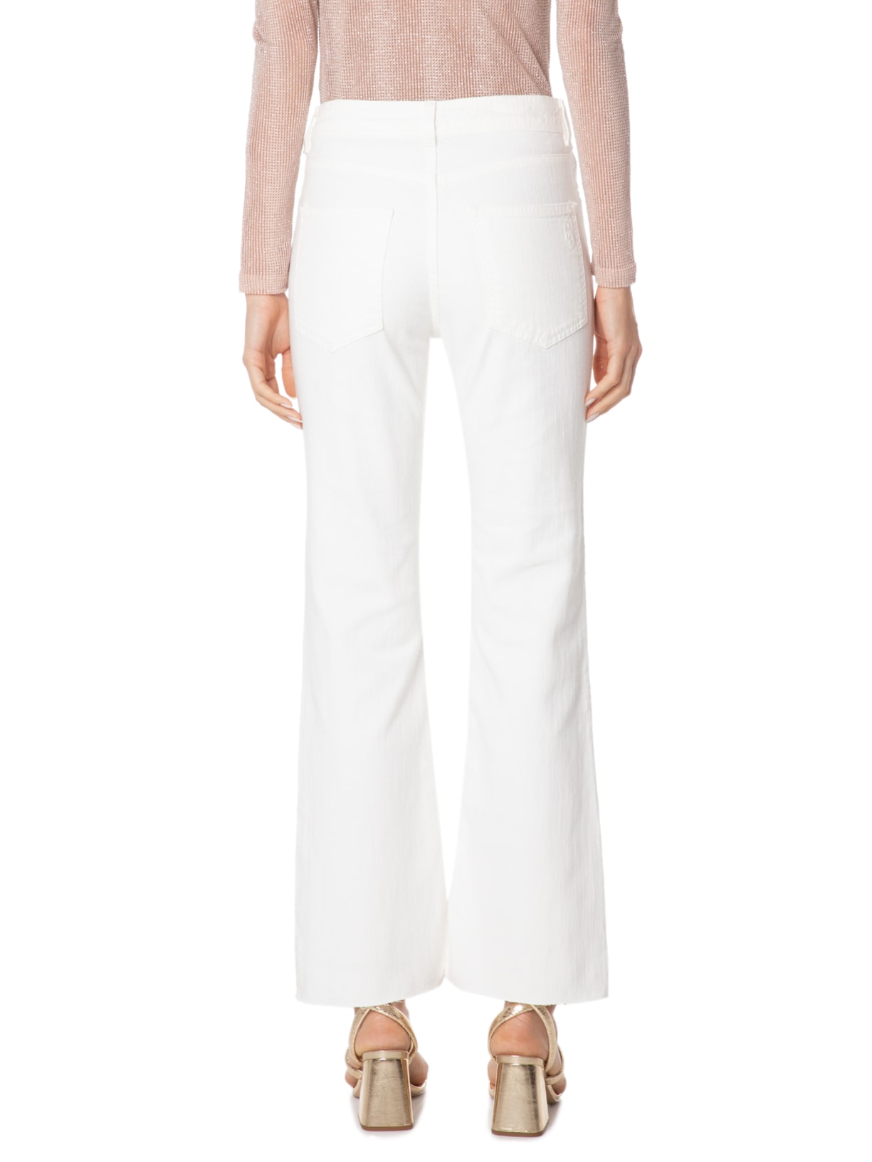 Calça Feminina Alana Sarja Branco Bo.bô