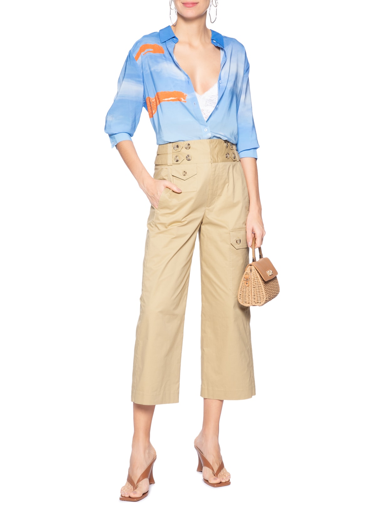 Calça Feminina Aletas Natural Bege Animale