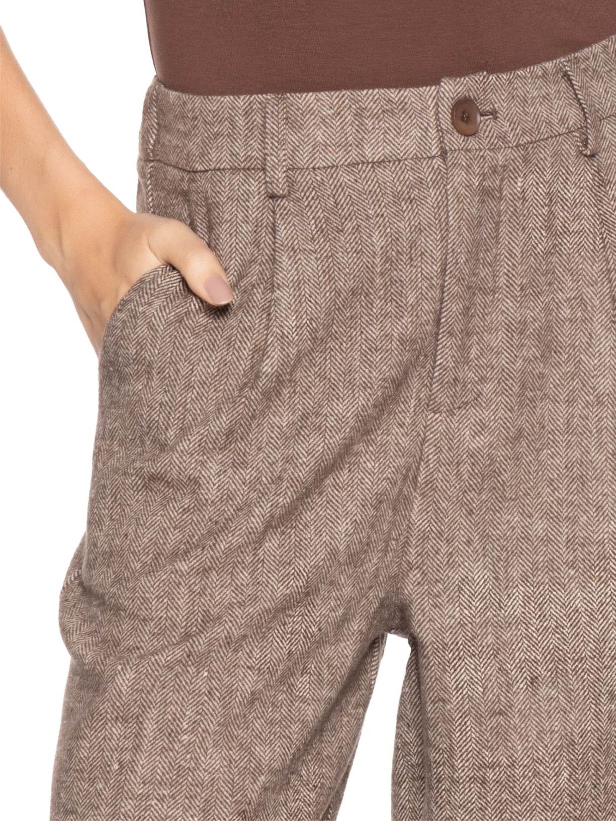 Calça Feminina Alfaiataria Bege Basiq