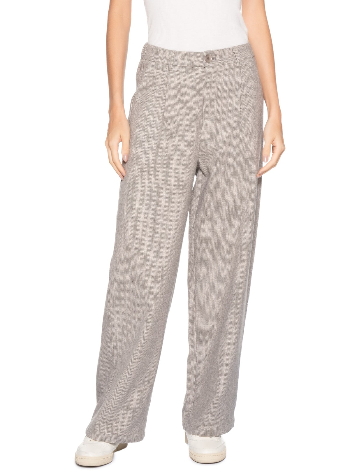 Calça Feminina Alfaiataria Cinza Basiq