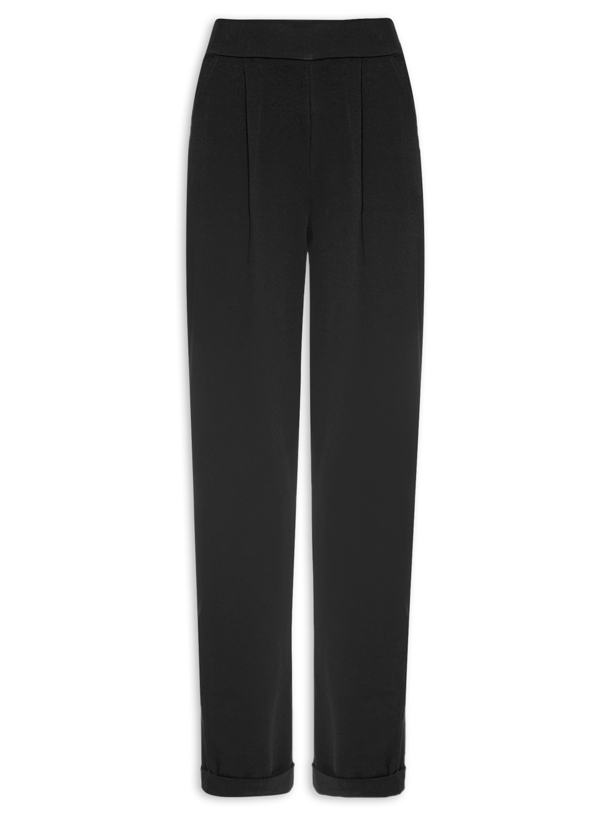 Calça Feminina Alfaiataria Com Bolso Faca - Preto