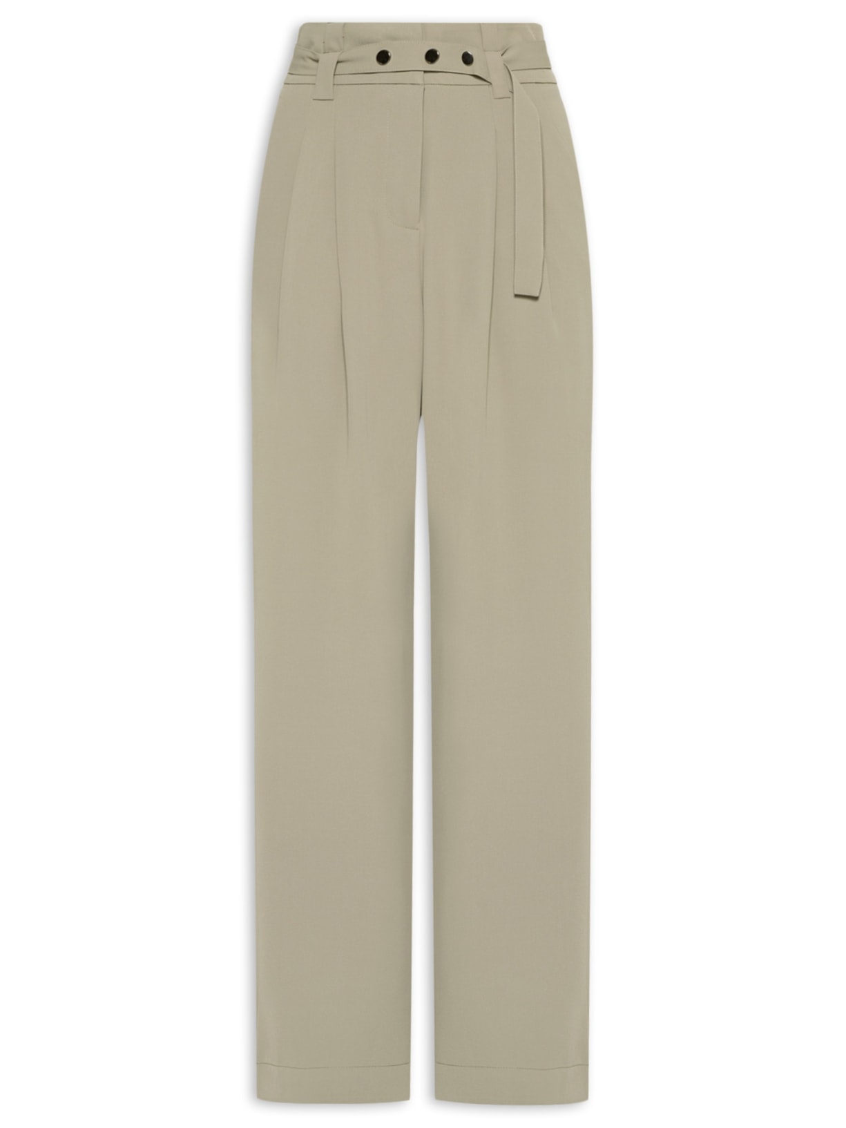 Calça Feminina Alfaiataria Com Cinto - Cinza