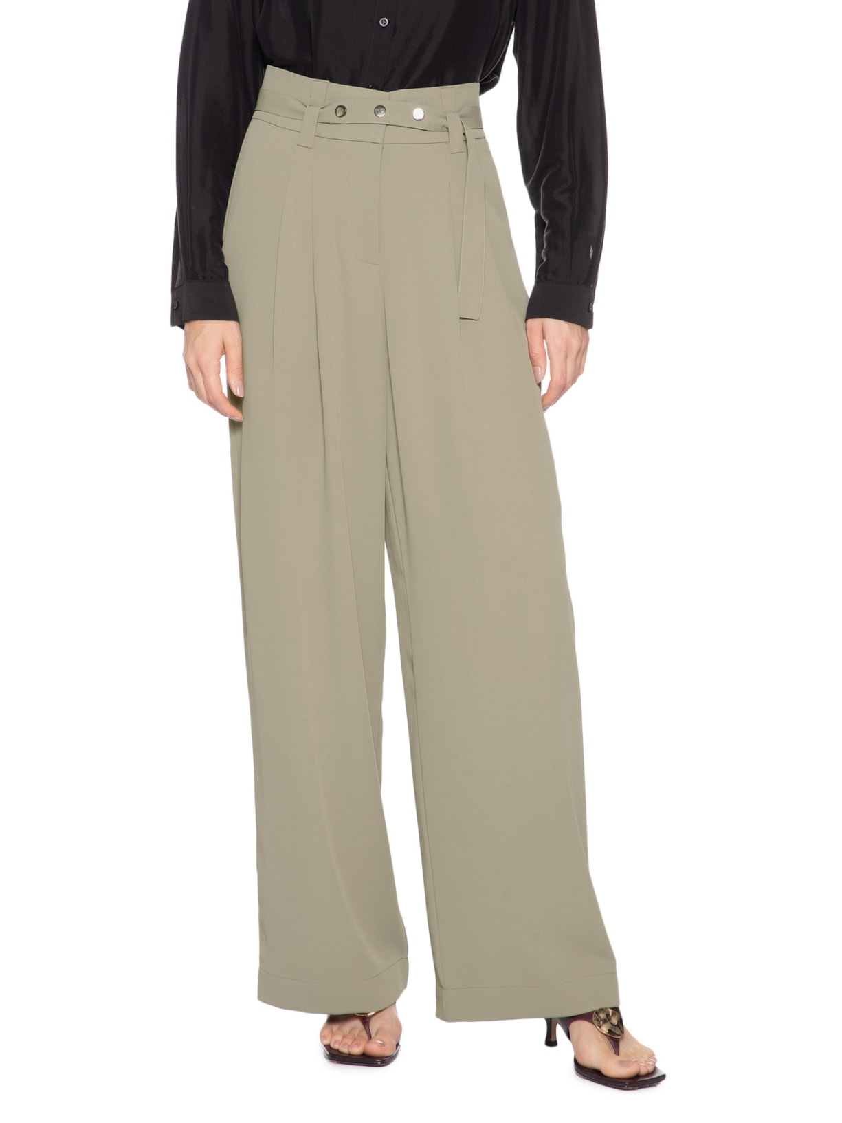 Calça Feminina Alfaiataria Com Cinto Cinza '2Essential