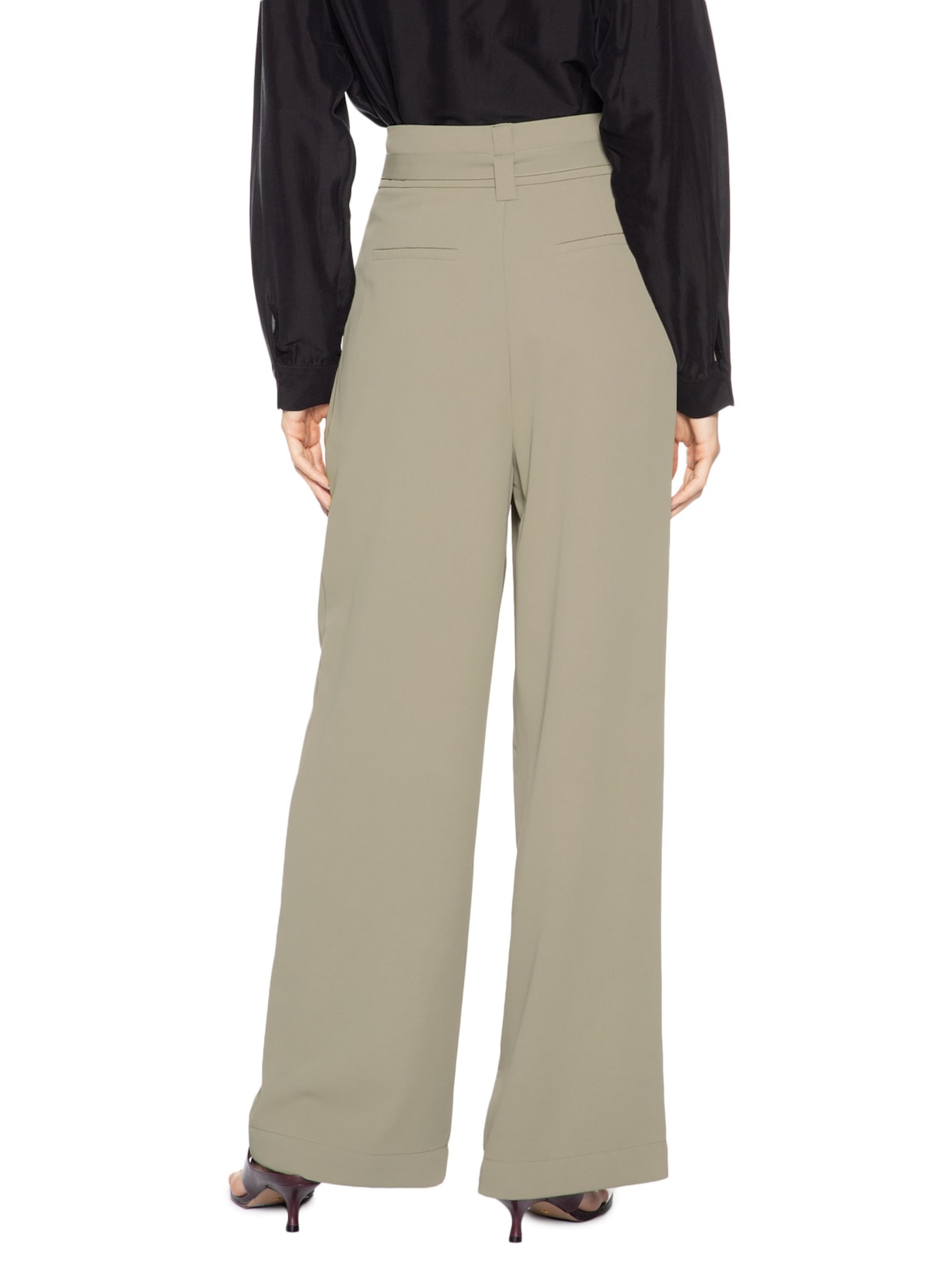 Calça Feminina Alfaiataria Com Cinto Cinza '2Essential