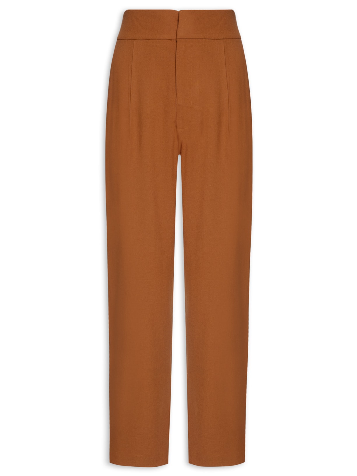 Calça Feminina Alfaiataria Cós Largo - Marrom