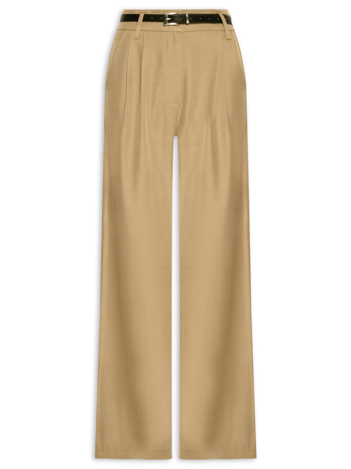 Calça Feminina Alfaiataria Detalhe Cós - Bege