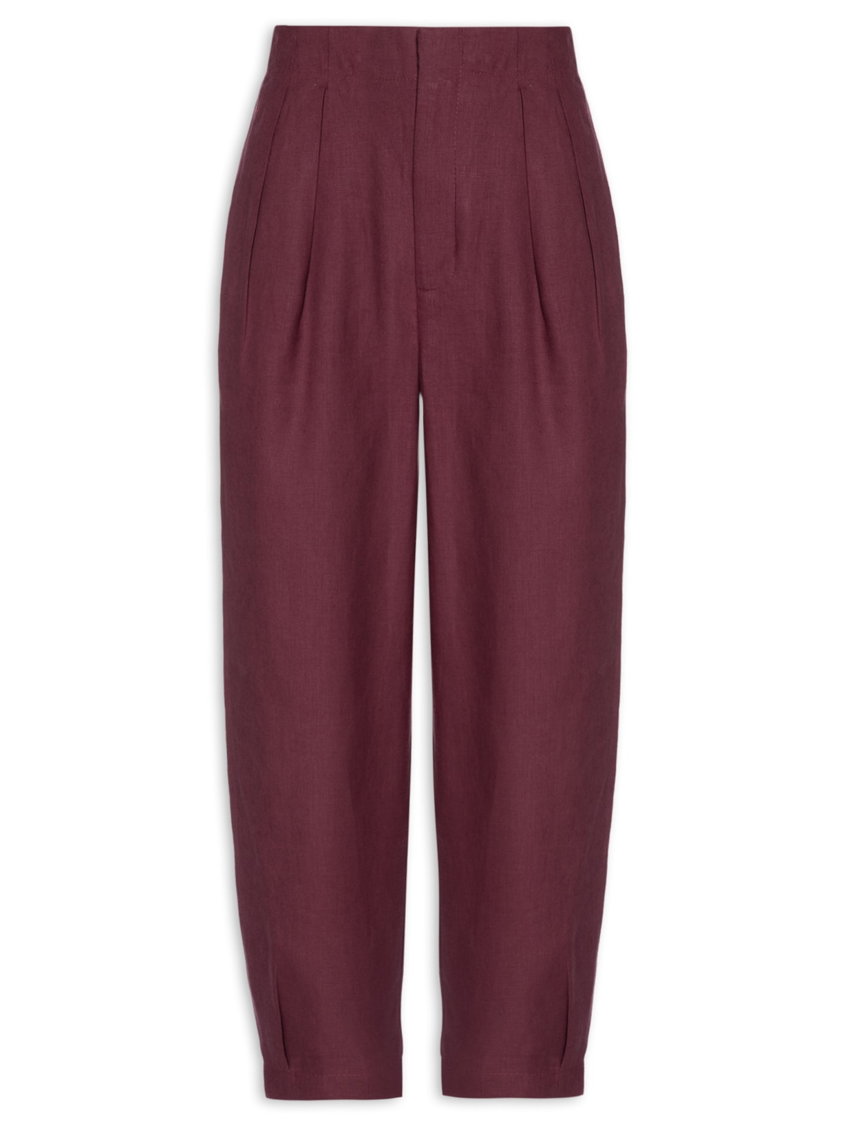 Calça Feminina Alfaiataria Linho - Vinho