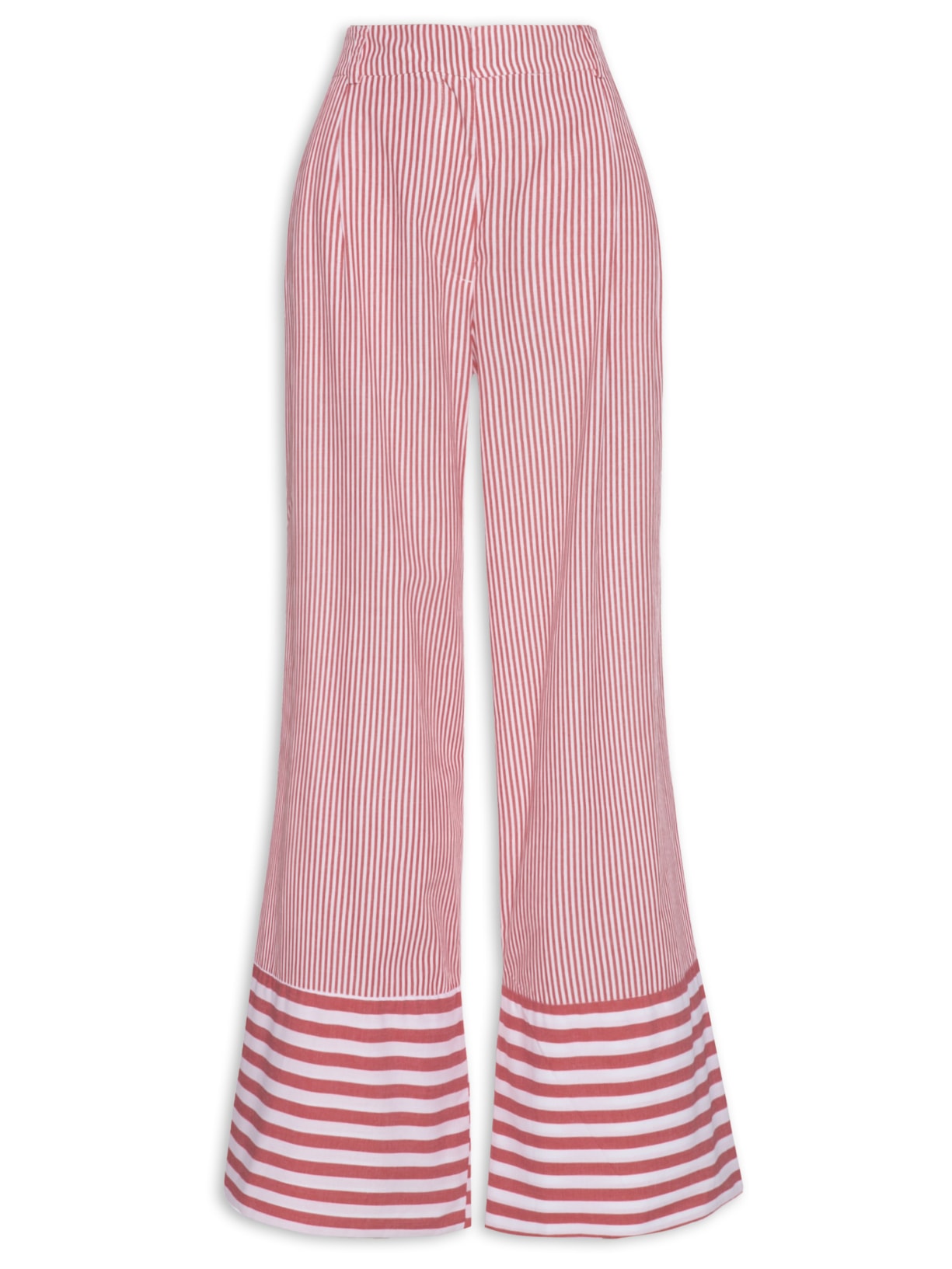 Calça Feminina Alfaiataria Listrada - Vermelho