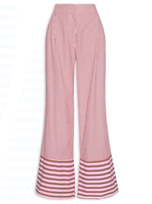 Calça Feminina Alfaiataria Listrada - Vermelho