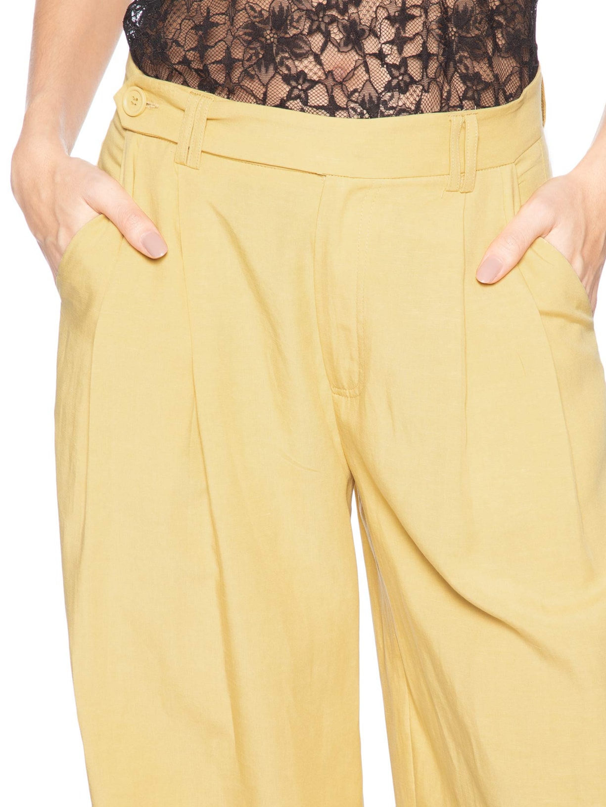 Calça Feminina Alfaiataria Marieta Amarelo Animale Jeans