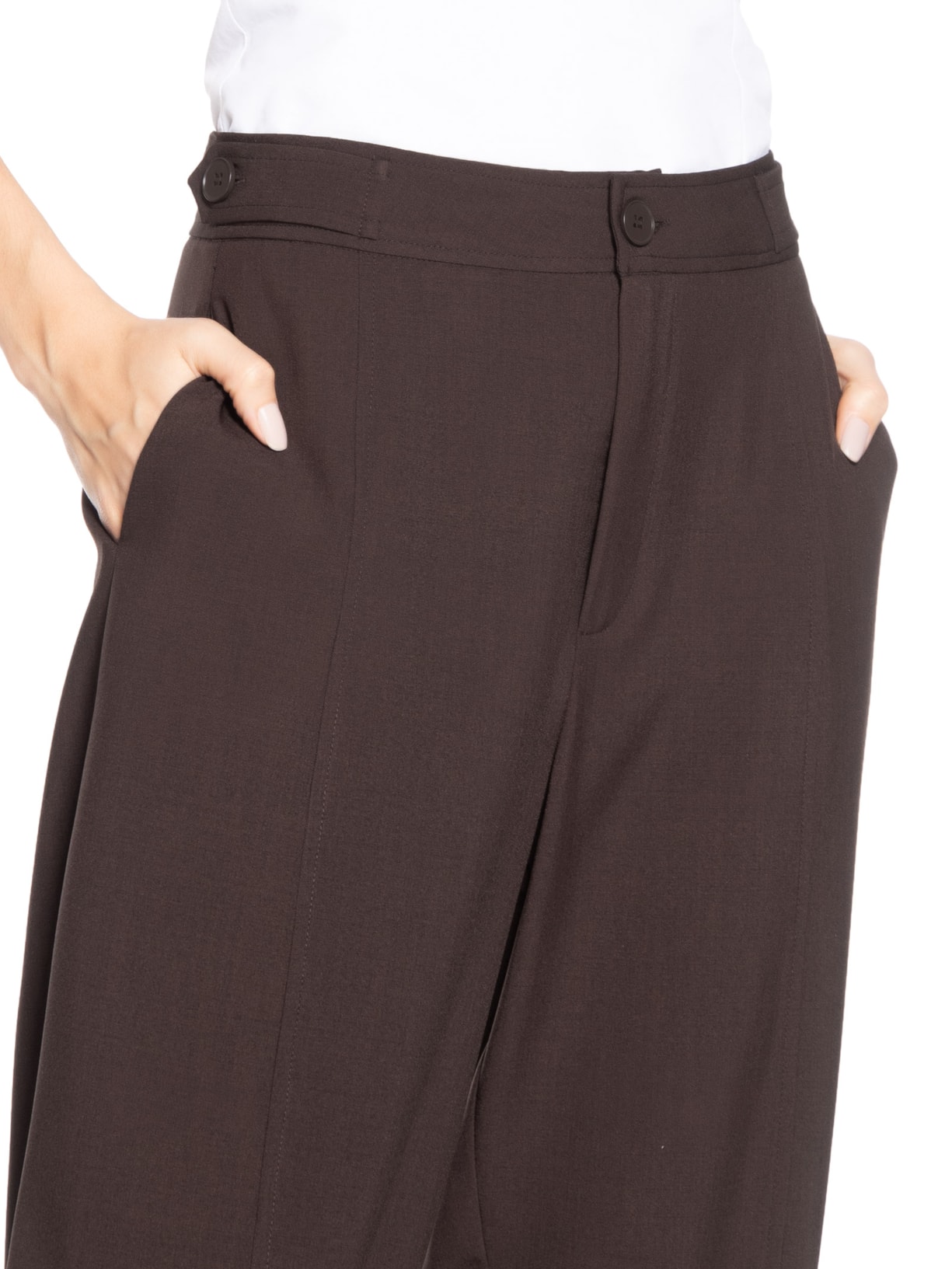Calça Feminina Alfaiataria Marrom Market 33