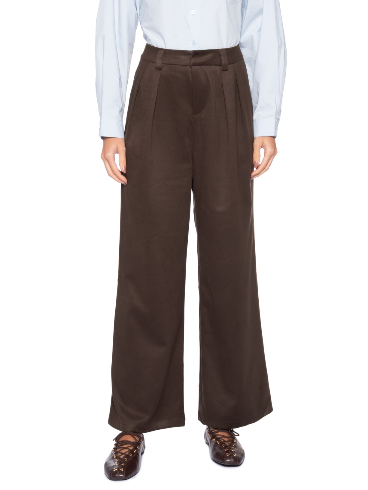 Calça Feminina Alfaiataria Marrom Market 33