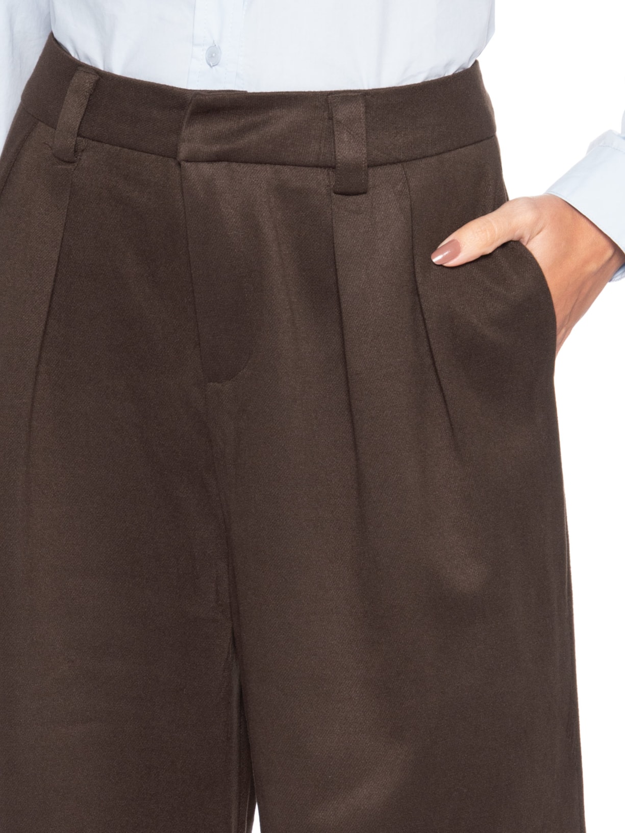 Calça Feminina Alfaiataria Marrom Market 33