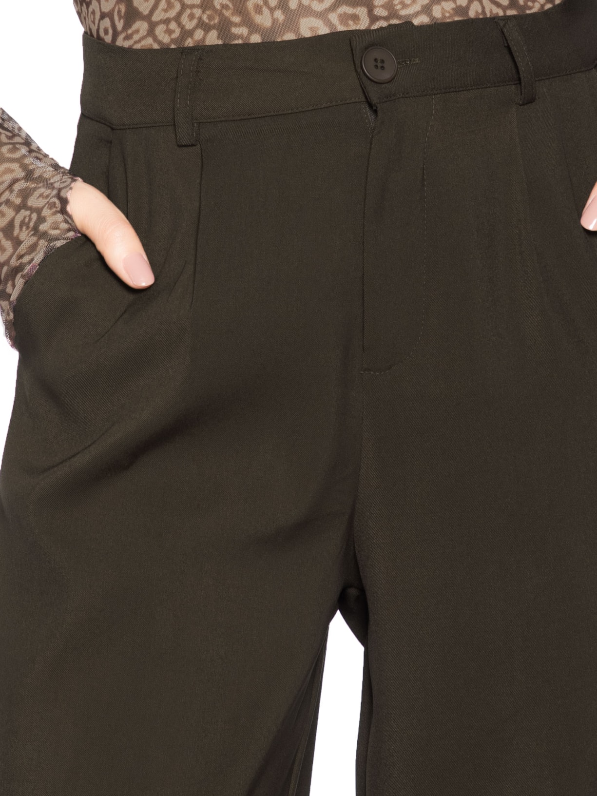 Calça Feminina Alfaiataria Marrom Market 33