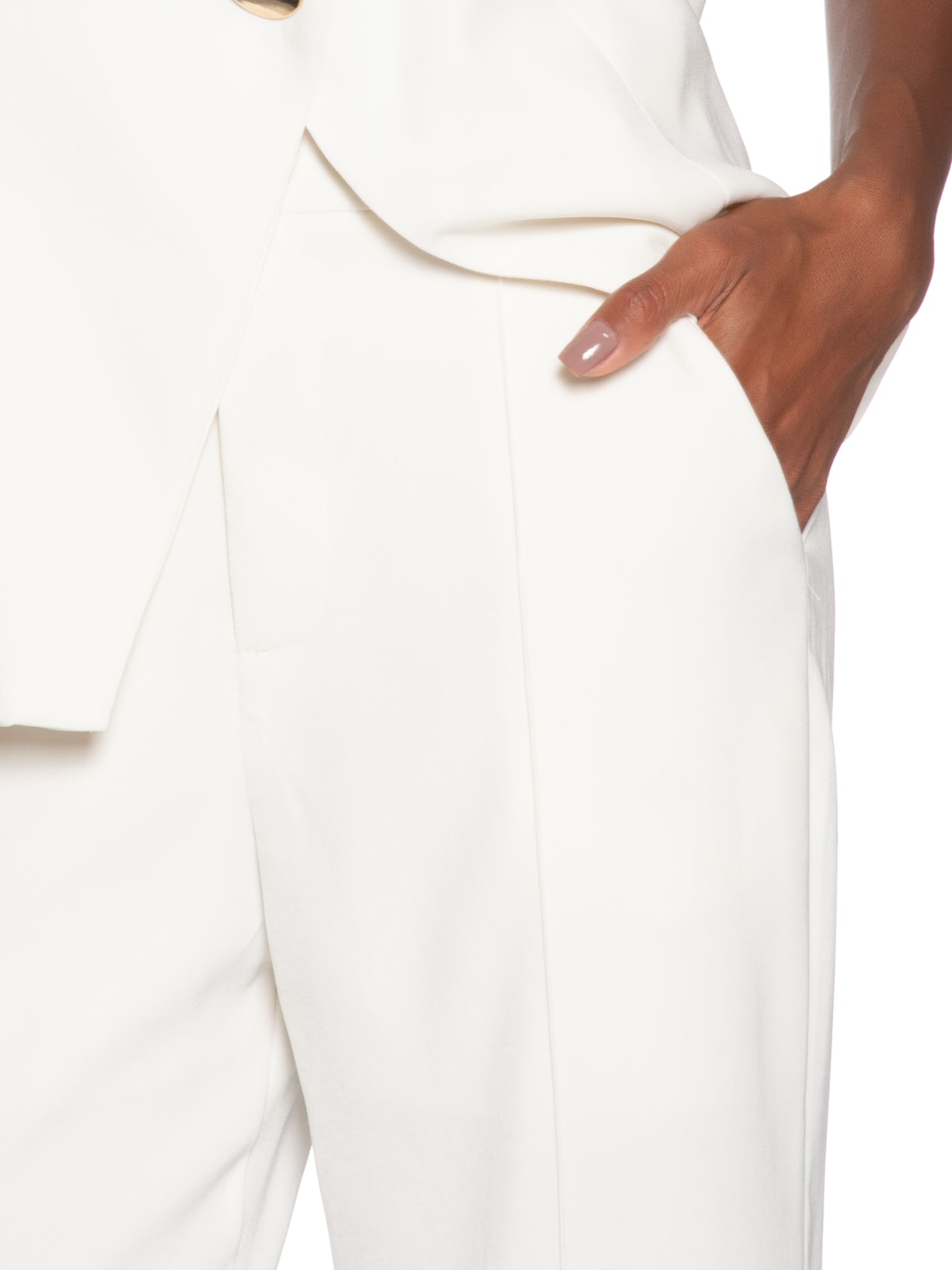 Calça Feminina Alfaiataria Off White '2Essential