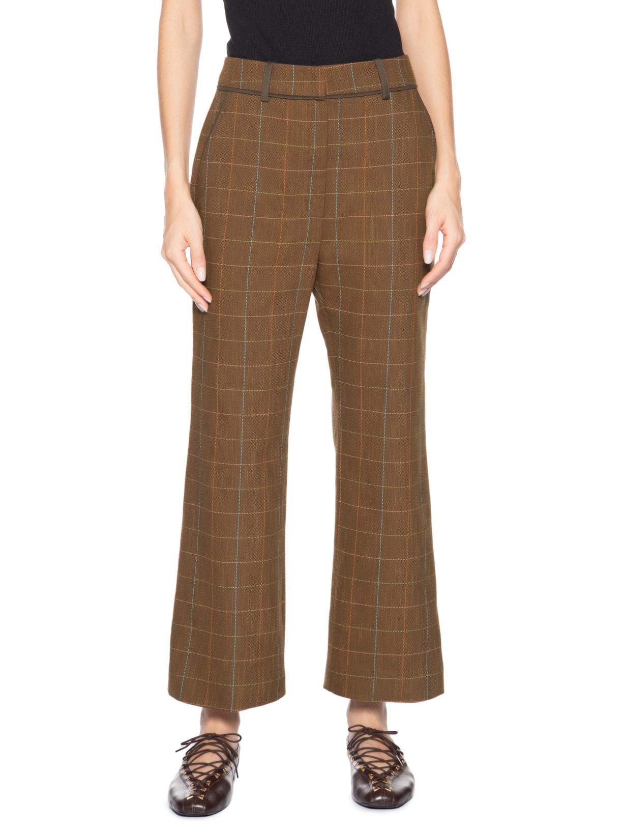 Calça Feminina Alfaiataria Plus Bella Marrom Nk