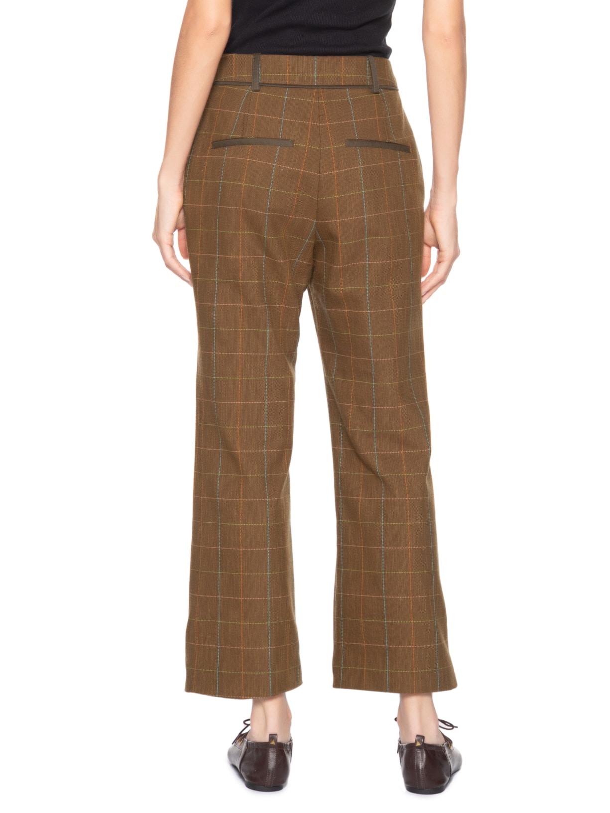 Calça Feminina Alfaiataria Plus Bella Marrom Nk