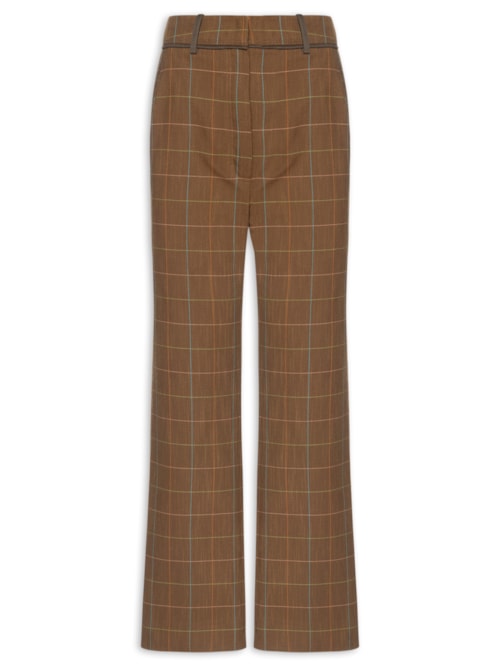 Calça Feminina Alfaiataria Plus Bella - Marrom