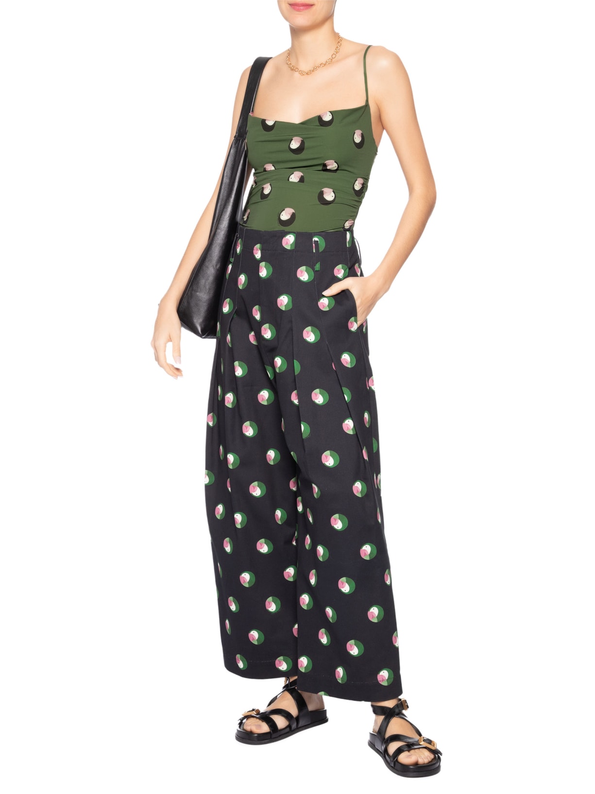 Calça Feminina Alfaiataria Poá Ararinha – Preto Farm