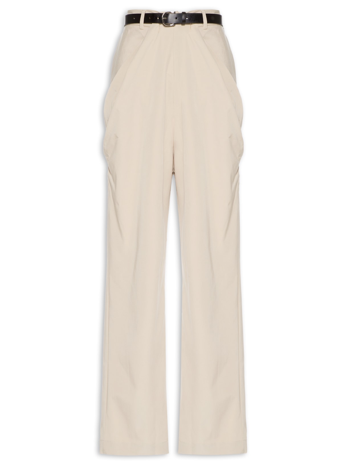 Calça Feminina Alfaiataria Prega Com Cinto Bege Animale Jeans