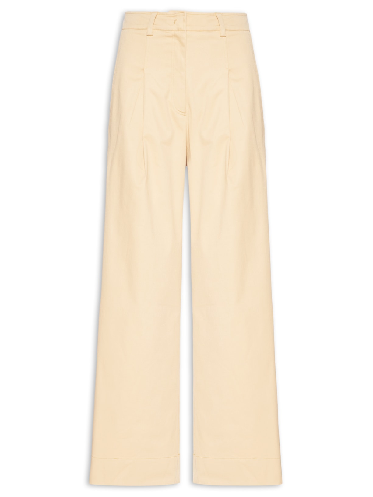 Calça Feminina Alfaiataria Pregas - Amarelo