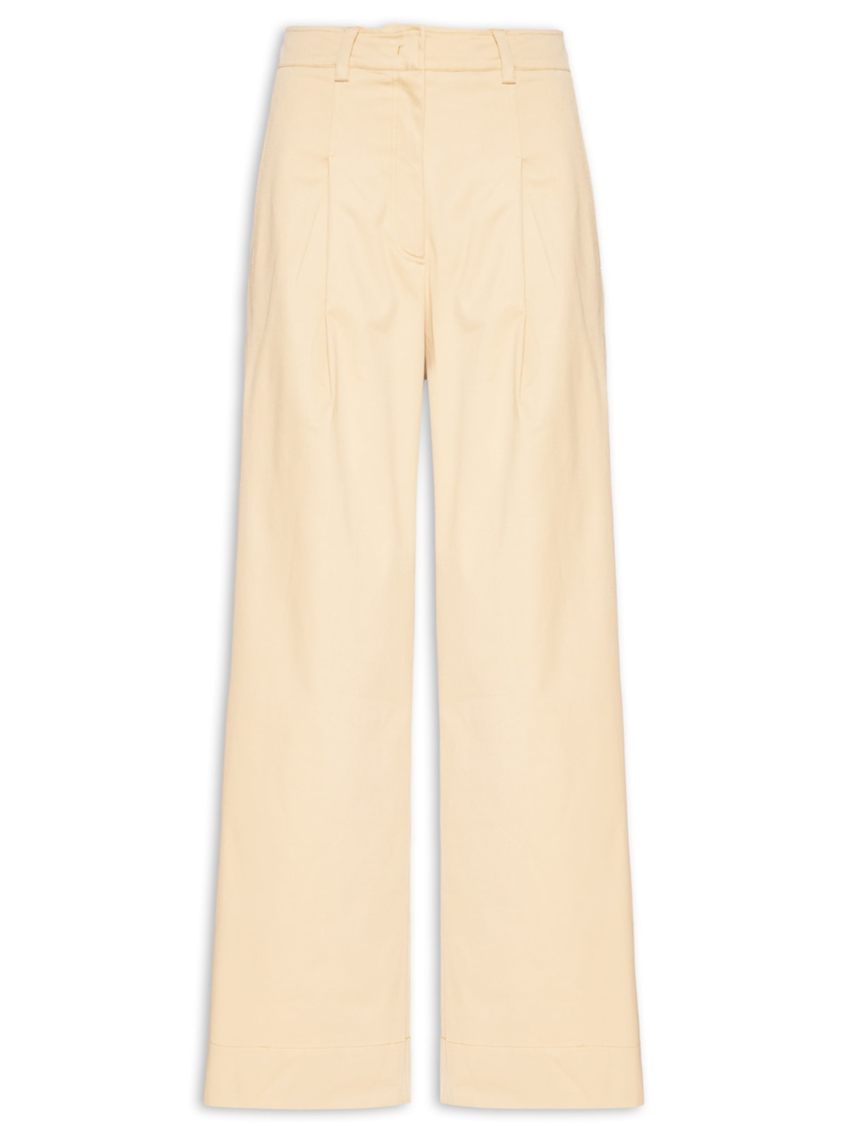 Calça Feminina Alfaiataria Pregas - Amarelo