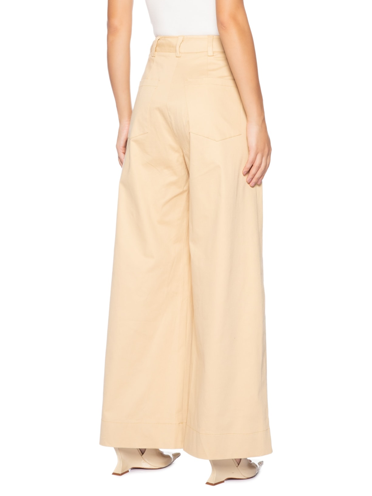 Calça Feminina Alfaiataria Pregas Amarelo Animale Jeans