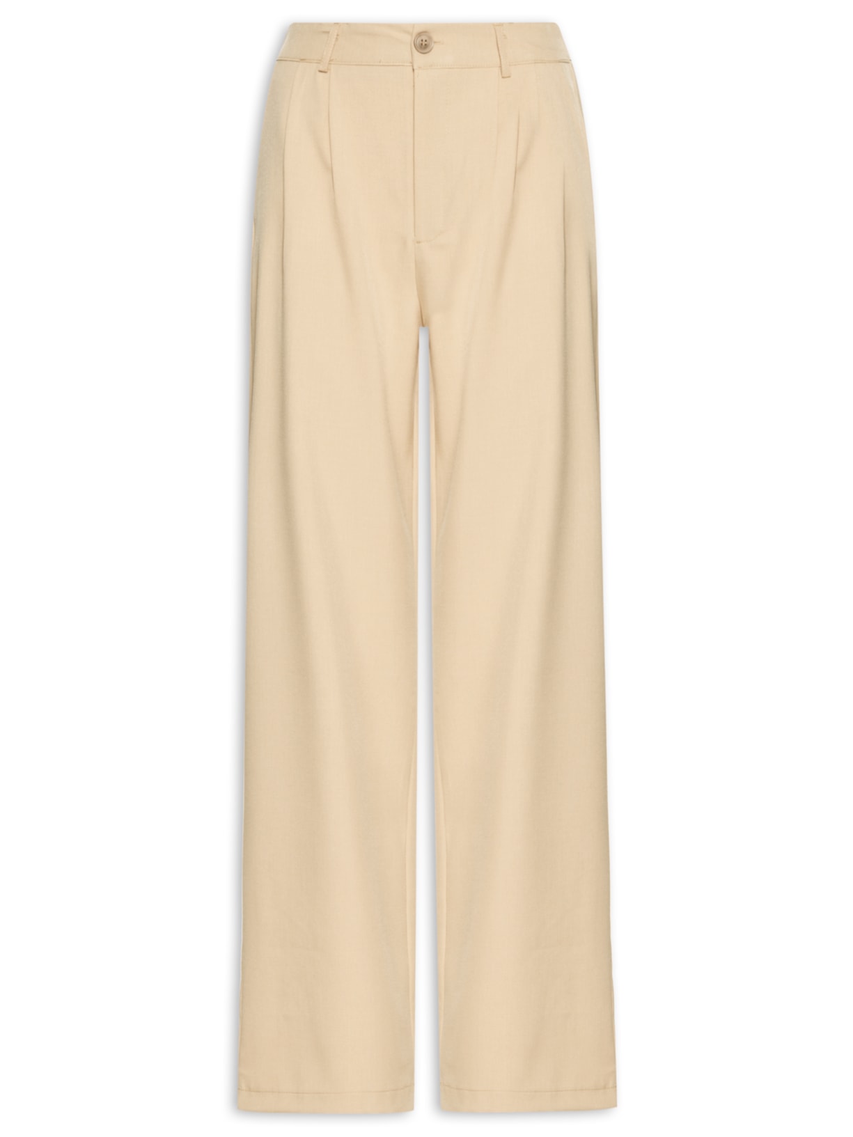 Calça Feminina Alfaiataria Pregas - Bege