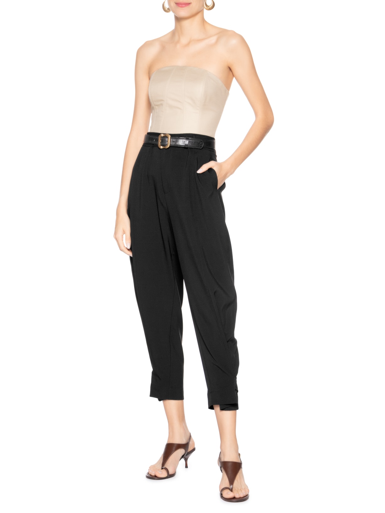 Calça Feminina Alfaiataria Preto Market 33