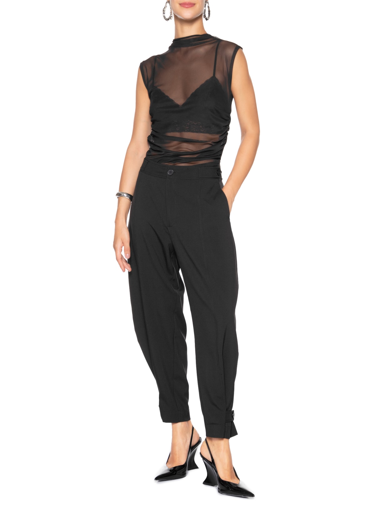 Calça Feminina Alfaiataria Preto Market 33